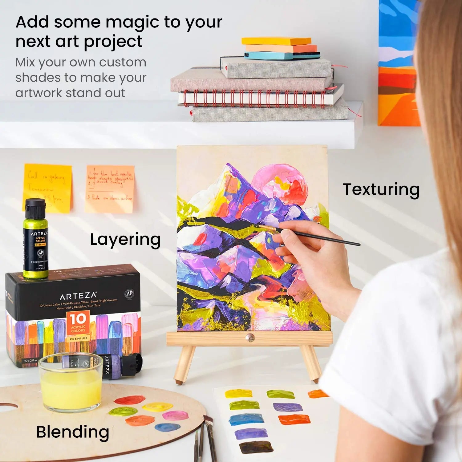 ARTEZA Premium Iridescent Acrylic Paint Set of 10 x 60ml